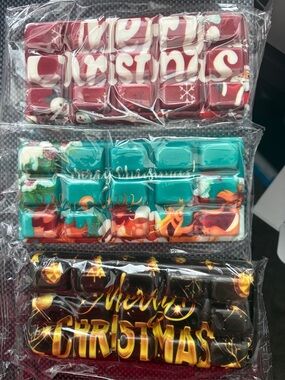 Merry Christmas Chocolate Bar - Red, Teal & Black Decorative Holiday Squishy!